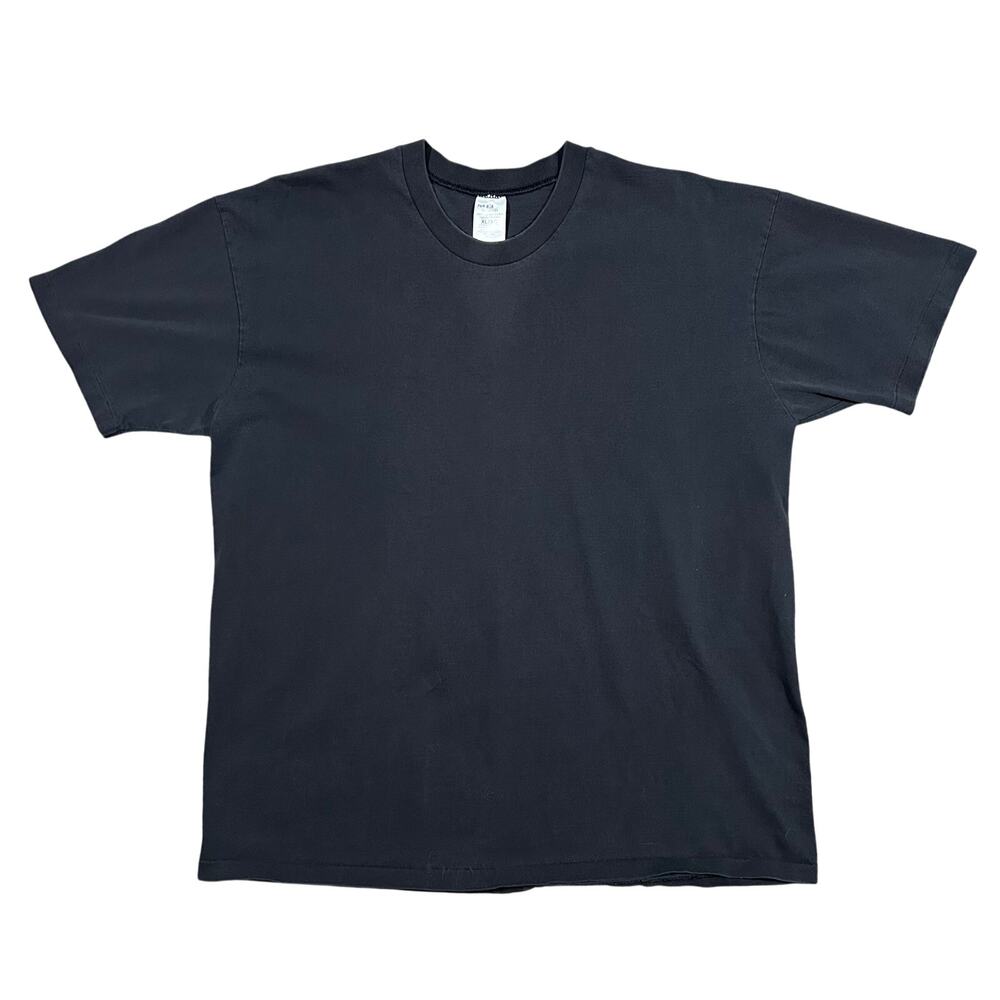Vintage 90s Black Tee Men’s XL Single Stitch USA Made Blank T-Shirt Stafford